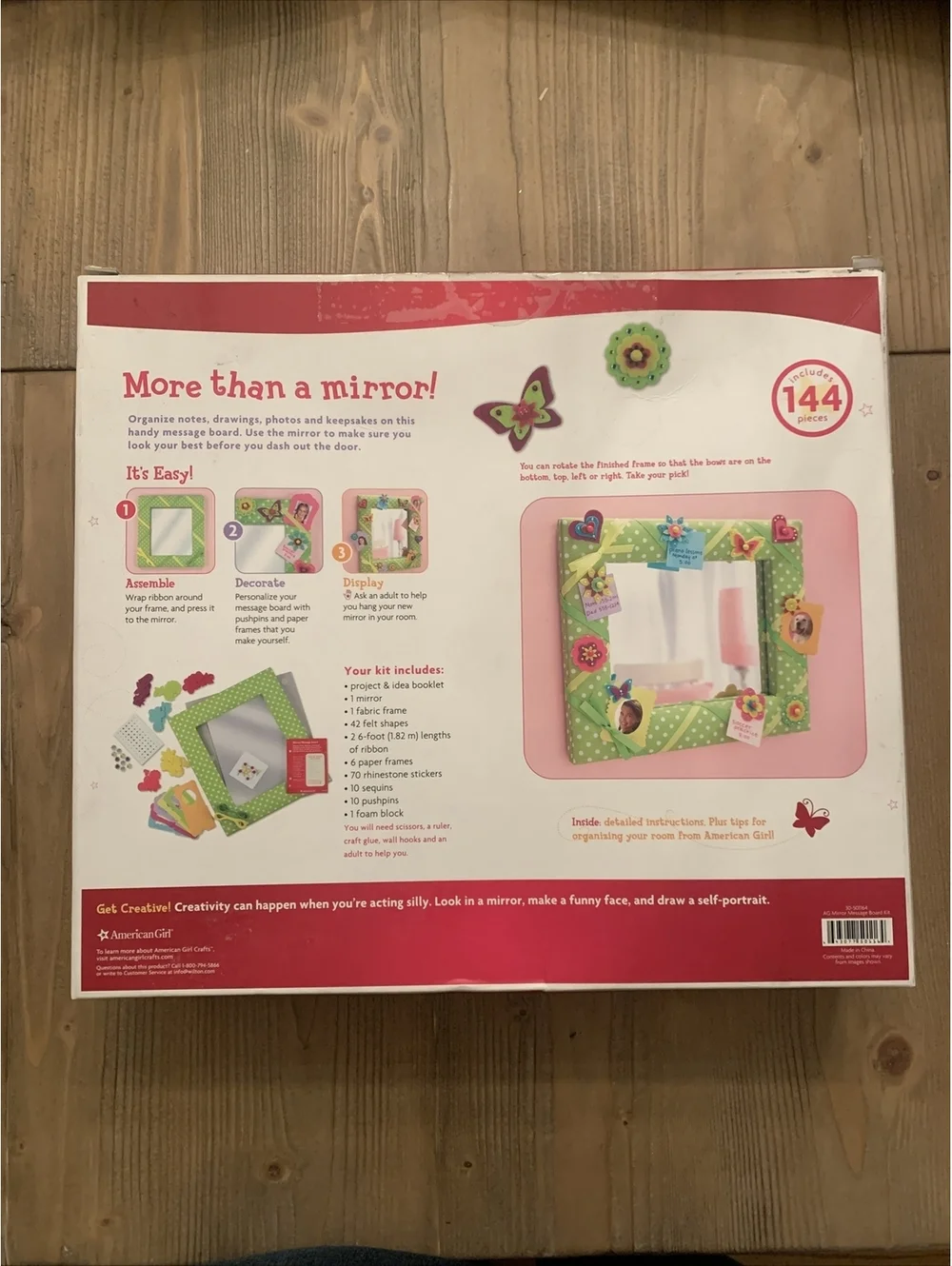 NEW American Girl Crafts Mirror Message Board Kit Kids Art Project 8+